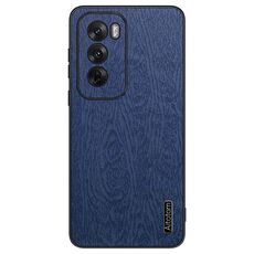 Per OPPO Reno12 Pro Custodia per telefono antiurto in pelle corteccia di albero globale (blu)