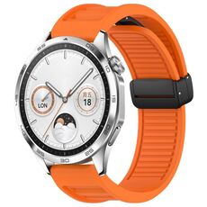 Per Huawei Watch GT4 46mm 22mm cinturino in silicone con fibbia magnetica pieghevole (arancione)