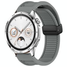 Per Huawei Watch GT4 46mm 22mm cinturino in silicone con fibbia magnetica pieghevole (grigio)