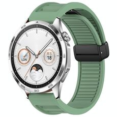 Per Huawei Watch GT4 46mm 22mm Cinturino in silicone con fibbia magnetica pieghevole (verde)