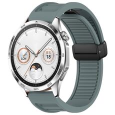 Per Huawei Watch GT4 46mm 22mm cinturino in silicone con fibbia magnetica pieghevole (Rock Cyan)