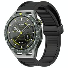 Per Huawei Watch GT3 SE cinturino in silicone con fibbia magnetica pieghevole da 22 mm (nero)
