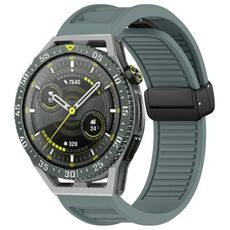 Per Huawei Watch GT3 SE cinturino in silicone pieghevole con fibbia magnetica da 22 mm (ciano roccia)