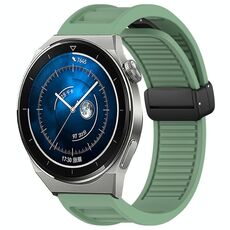 Per Huawei Watch GT3 Pro 46mm 22mm cinturino in silicone con fibbia magnetica pieghevole (verde)