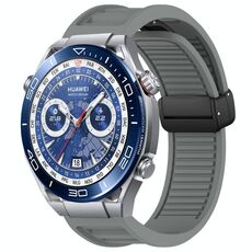 Per Huawei Watch Ultimate cinturino in silicone con fibbia magnetica pieghevole da 22 mm (grigio)