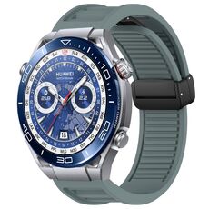 Per Huawei Watch Ultimate 22mm Cinturino in silicone con fibbia magnetica pieghevole (Rock Cyan)