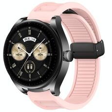 Per Huawei Watch Buds cinturino in silicone pieghevole con fibbia magnetica da 22 mm (rosa)