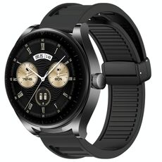 Per Huawei Watch Buds 22mm Cinturino in silicone con fibbia magnetica pieghevole (nero)