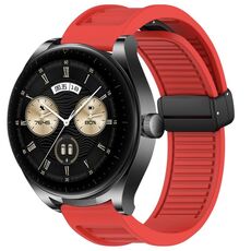 Per Huawei Watch Buds cinturino in silicone pieghevole con fibbia magnetica da 22 mm (rosso)