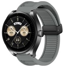 Per Huawei Watch Buds 22mm Cinturino in silicone con fibbia magnetica pieghevole (grigio)