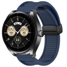 Per Huawei Watch Buds 22mm Cinturino in silicone con fibbia magnetica pieghevole (blu notte)