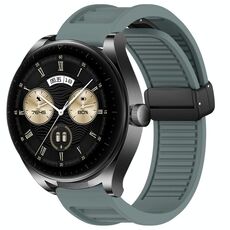 Per Huawei Watch Buds cinturino in silicone pieghevole con fibbia magnetica da 22 mm (ciano roccia)