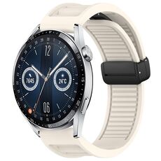 Per Huawei Watch GT3 46mm 22mm cinturino in silicone con fibbia magnetica pieghevole (Starlight)