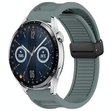 Per Huawei Watch GT3 46mm 22mm cinturino in silicone con fibbia magnetica pieghevole (Rock Cyan)