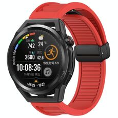 Per Huawei Watch GT Runner cinturino in silicone pieghevole con fibbia magnetica da 22 mm (rosso)