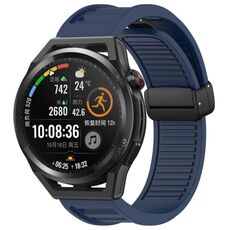 Per Huawei Watch GT Runner cinturino in silicone pieghevole con fibbia magnetica da 22 mm (blu notte)