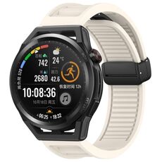 Per Huawei Watch GT Runner 22mm Cinturino in silicone con fibbia magnetica pieghevole (Starlight)