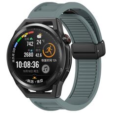 Per Huawei Watch GT Runner cinturino in silicone con fibbia magnetica pieghevole da 22 mm (Rock Cyan)