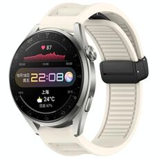 Per Huawei Watch 3 Pro Cinturino in silicone con fibbia magnetica pieghevole da 22 mm (Starlight)