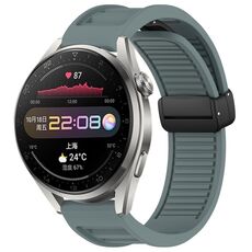 Per Huawei Watch 3 Pro cinturino in silicone con fibbia magnetica pieghevole da 22 mm (ciano roccia)