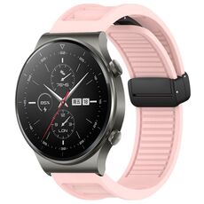 Per Huawei GT2 Pro cinturino in silicone con fibbia magnetica pieghevole da 22 mm (rosa)