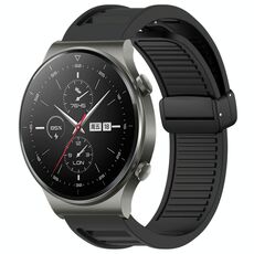 Per Huawei GT2 Pro cinturino in silicone con fibbia magnetica pieghevole da 22 mm (nero)
