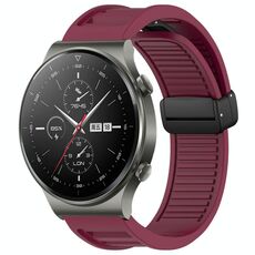 Per Huawei GT2 Pro cinturino in silicone con fibbia magnetica pieghevole da 22 mm (vino rosso)