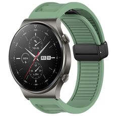 Per Huawei GT2 Pro cinturino orologio in silicone con fibbia magnetica pieghevole da 22 mm (verde)