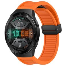 Per Huawei Watch GT 2E cinturino in silicone con fibbia magnetica pieghevole da 22 mm (arancione)