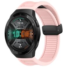 Per Huawei Watch GT 2E 22mm Cinturino in silicone con fibbia magnetica pieghevole (rosa)