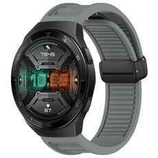 Per Huawei Watch GT 2E cinturino in silicone con fibbia magnetica pieghevole da 22 mm (grigio)