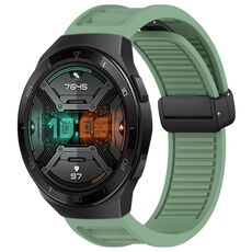 Per Huawei Watch GT 2E cinturino in silicone con fibbia magnetica pieghevole da 22 mm (verde)