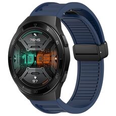 Per Huawei Watch GT 2E 22mm Cinturino in silicone con fibbia magnetica pieghevole (blu notte)