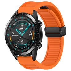 Per Huawei GT2 46mm 22mm cinturino in silicone con fibbia magnetica pieghevole (arancione)