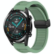 Per Huawei GT2 46mm 22mm cinturino in silicone con fibbia magnetica pieghevole (verde)