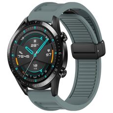 Per Huawei GT2 46mm 22mm cinturino in silicone con fibbia magnetica pieghevole (ciano roccia)