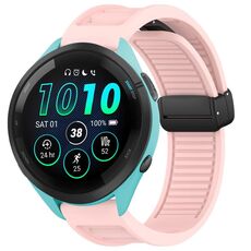 Per cinturino in silicone con fibbia magnetica pieghevole Garmin Forerunner 265 da 22 mm (rosa)