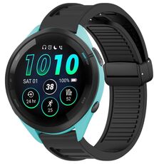 Per cinturino in silicone con fibbia magnetica pieghevole Garmin Forerunner 265 da 22 mm (nero)