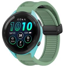 Per cinturino in silicone con fibbia magnetica pieghevole Garmin Forerunner 265 da 22 mm (verde)