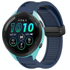 Per cinturino in silicone con fibbia magnetica pieghevole Garmin Forerunner 265 da 22 mm (blu notte)