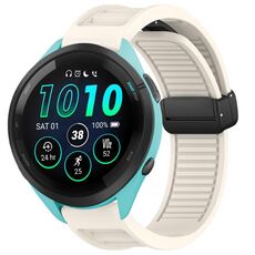 Per cinturino in silicone con fibbia magnetica pieghevole Garmin Forerunner 265 da 22 mm (Starlight)
