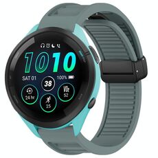 Per Garmin Forerunner 265 22mm cinturino in silicone con fibbia magnetica pieghevole (Rock Cyan)