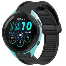 Per cinturino in silicone con fibbia magnetica pieghevole Garmin Forerunner 265 Music da 22 mm (nero)