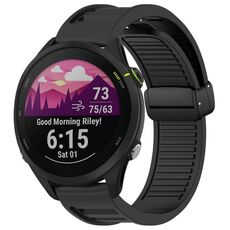 Per cinturino in silicone con fibbia magnetica pieghevole Garmin Forerunner 255 da 22 mm (nero)