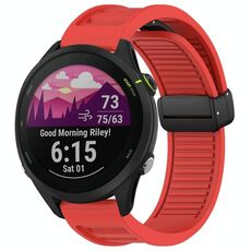 Per cinturino in silicone con fibbia magnetica pieghevole Garmin Forerunner 255 da 22 mm (rosso)