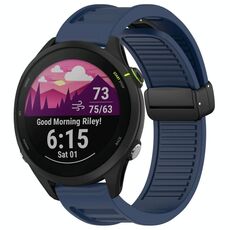 Per cinturino in silicone pieghevole con fibbia magnetica Garmin Forerunner 255 da 22 mm (blu notte)
