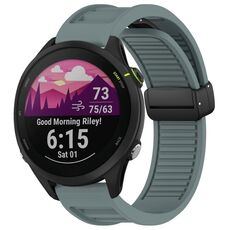Per cinturino in silicone con fibbia magnetica pieghevole Garmin Forerunner 255 da 22 mm (Rock Cyan)
