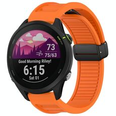 Per cinturino in silicone con fibbia magnetica pieghevole Garmin Forerunner 255 Music da 22 mm (arancione)