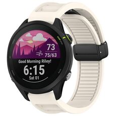 Per cinturino in silicone con fibbia magnetica pieghevole Garmin Forerunner 255 Music da 22 mm (Starlight)