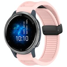 Per cinturino in silicone con fibbia magnetica pieghevole Garmin Venu 2 da 22 mm (rosa)